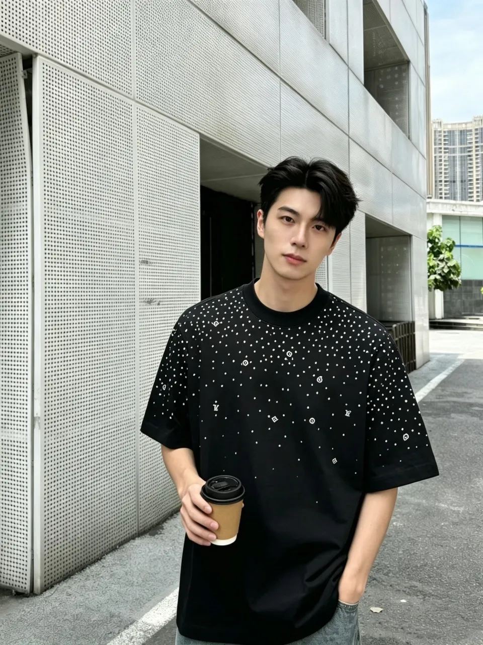 Louis Vuitton/Louis Vuitton starry printed short sleeves